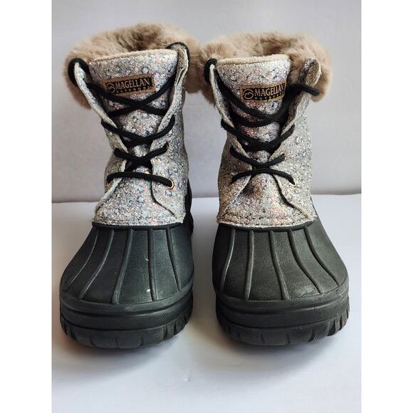 Magellan Outdoors Glitter Snow Ski Duck Boots Girls Size 6D K0018 - Picture 2 of 7